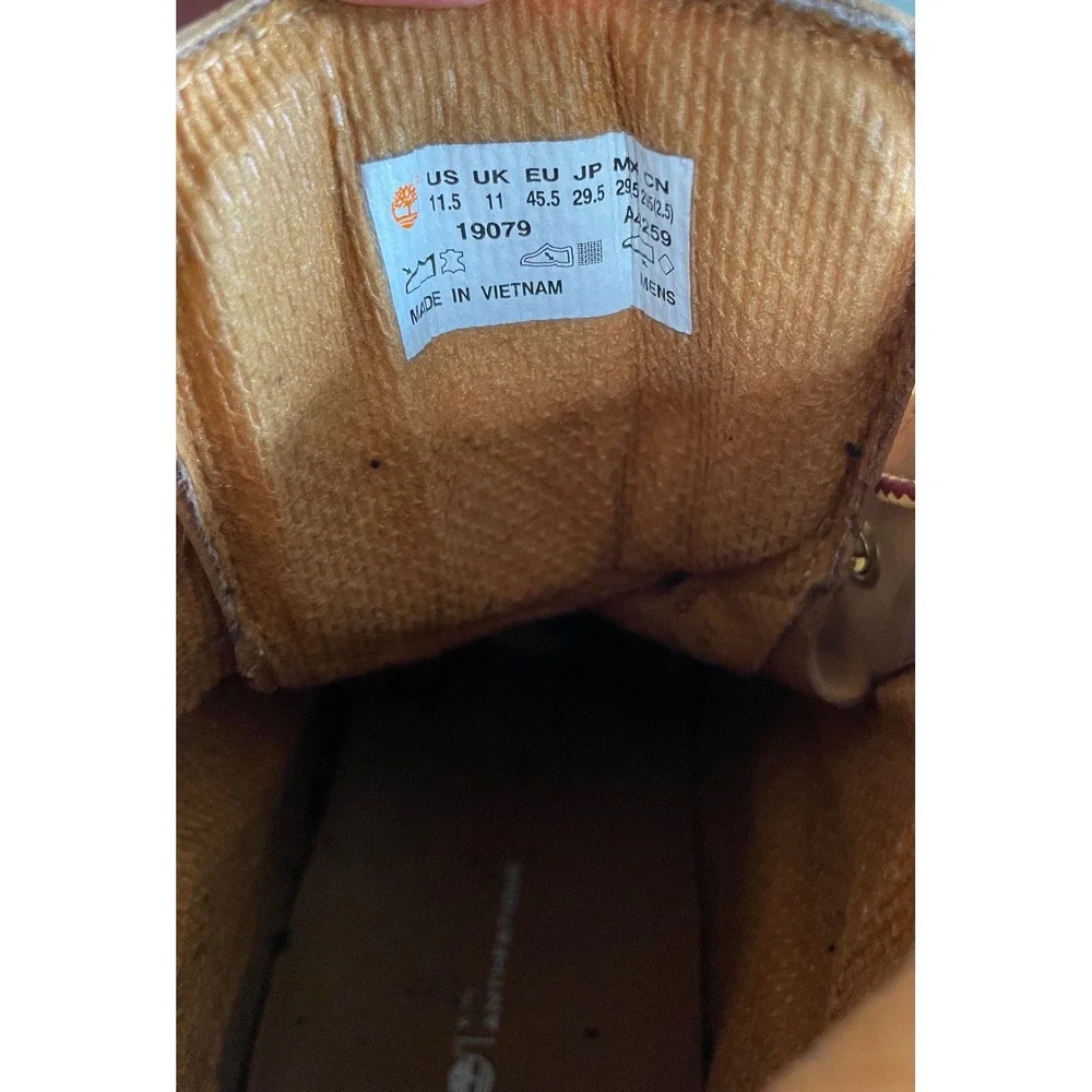 Timberland 019079 Classic 6 Inch Waterproof Boot Wheat Nubuck Mens 11.5 Box